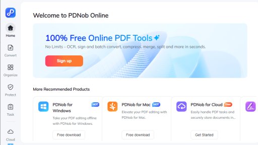 Tenorshare PDNob Free Online PDF Editor - Éditeur PDF Complet et Vraiment Gratuit - Logo