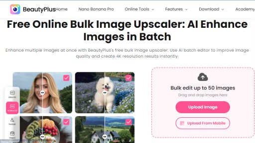 BeautyPlus Bulk Image Upscaler - Escalador de imágenes masivo y gratuito - Logo