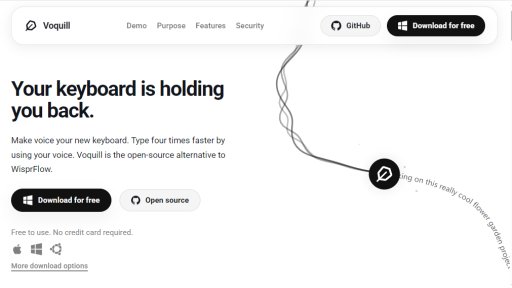 Voquill - Escribe con tu voz, cuatro veces más rápido - Logo