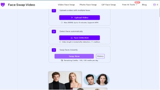 FaceSwapVideo.ai - Multiple Face Swap Video - Échangeur Vidéo Multi-Visages Gratuit - Logo