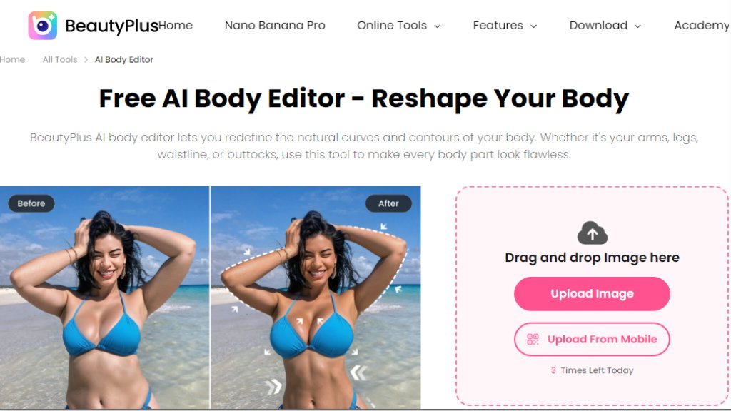 BeautyPlus AI Body Editor Captura de pantalla