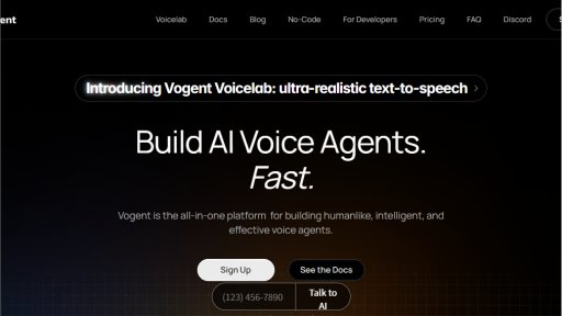 Vogent - Crea Agentes de Voz IA Rápidamente - Logo