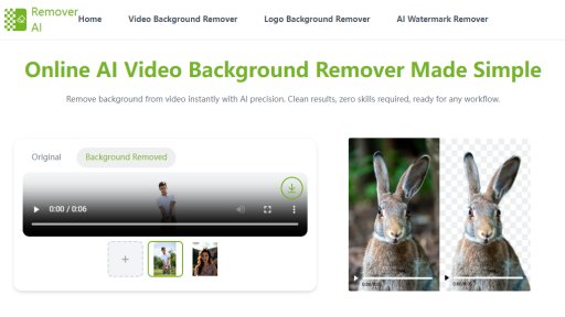 Remover AI Video Background Remover - Outil de suppression instantanée d'arrière-plan vidéo - Logo