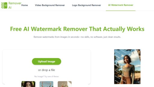 Remover AI Watermark Remover - Effacez les filigranes instantanément avec l'IA - Logo