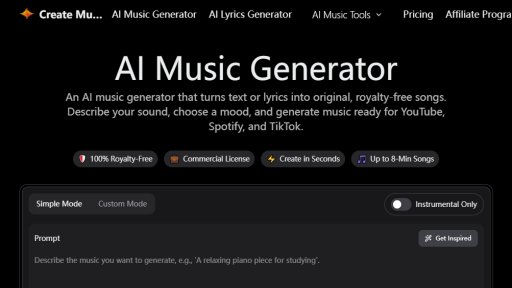 Create Music AI - Genera Música con IA Libre de Regalías - Logo