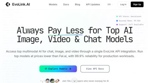 EvoLink - Puerta de enlace unificada de API de IA - Logo