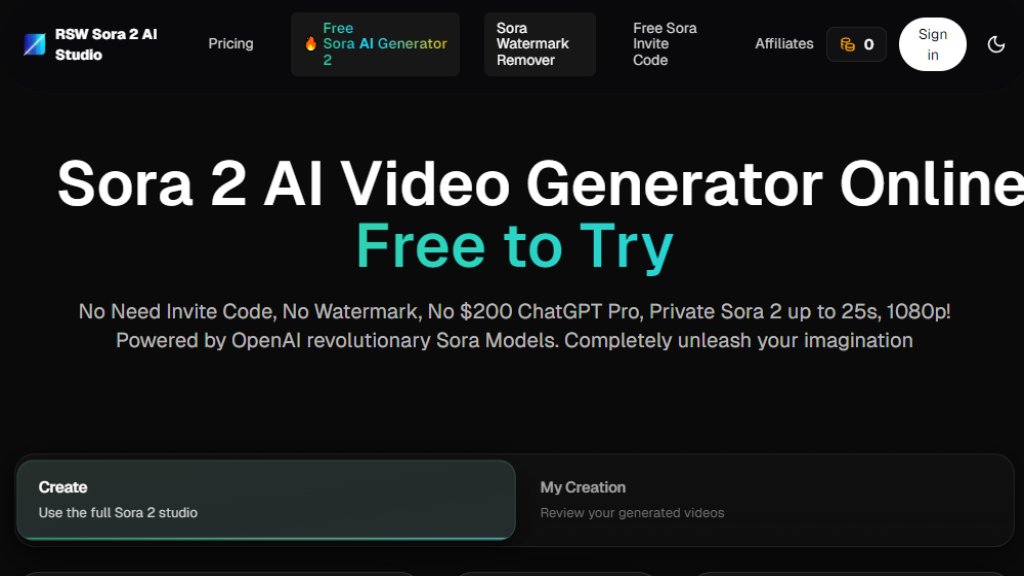 Sora 2 AI Video Generator Tangkapan Layar
