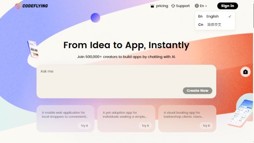 CodeFlying - Créez des Apps en Parlant avec une IA - Logo