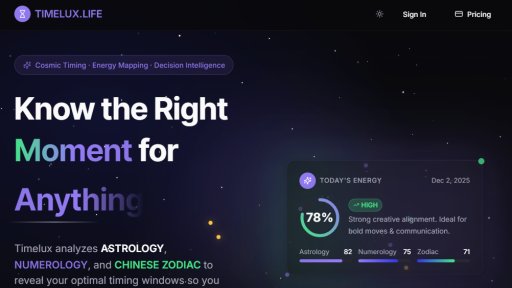 Timelux - Votre assistant de timing cosmique personnel - Logo