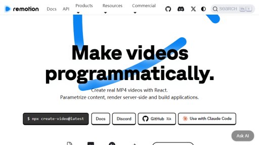 Remotion - Crea videos con código React - Logo