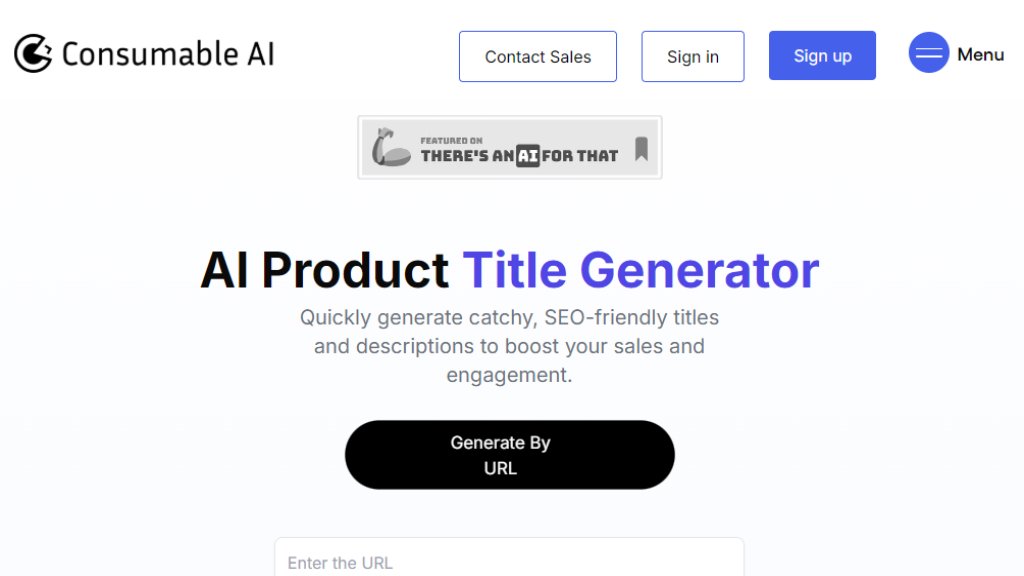 منشئ عناوين المنتجات بالذكاء الاصطناعي - Consumable AI لقطة الشاشة