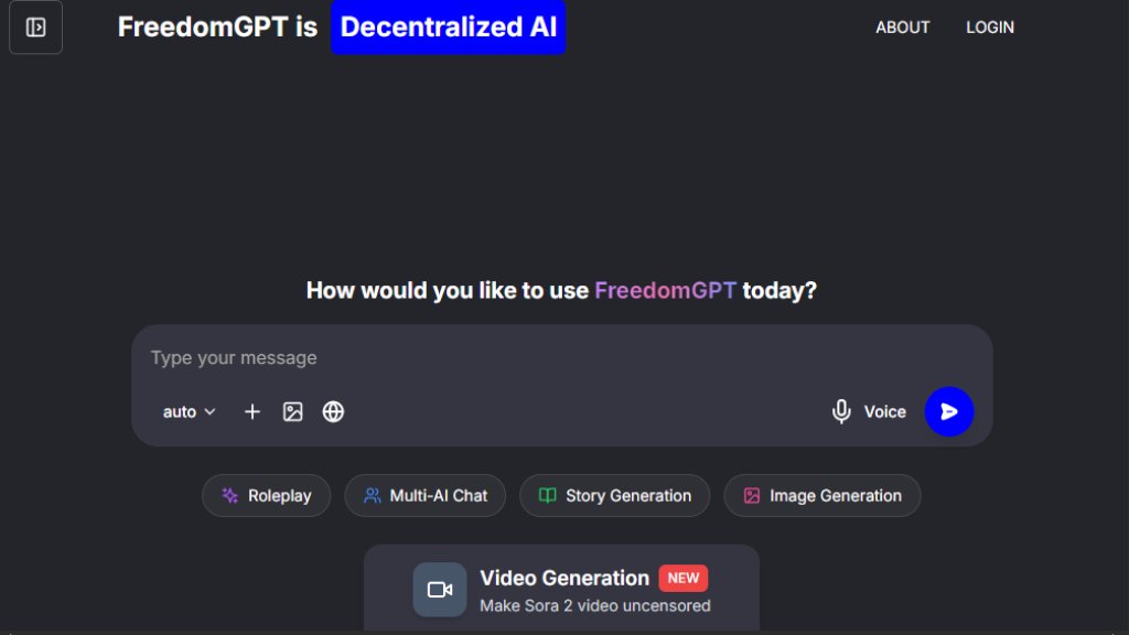 FreedomGPT لقطة الشاشة
