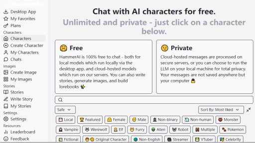 HammerAI - Private, Unlimited AI Character Chat - Logo