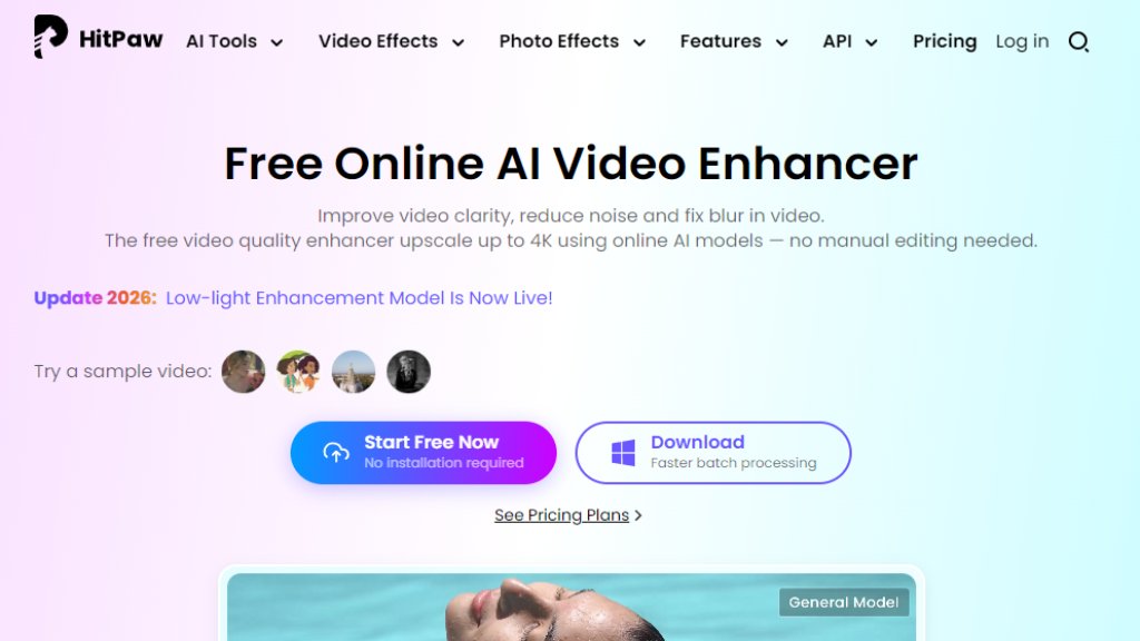 HitPaw Online Video Enhancer Captura de tela