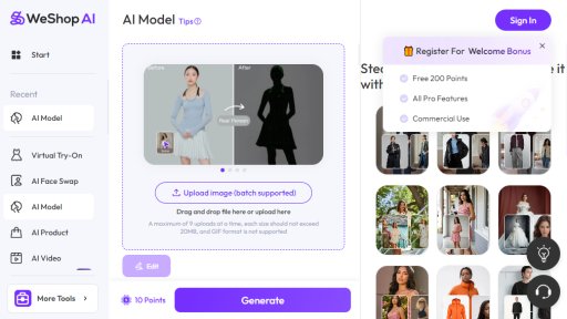 WeShop AI Model - Modelos de Moda con IA para E-commerce - Logo