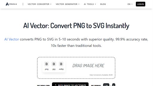 AI Vector - Conversor Instantáneo de PNG a SVG con IA - Logo