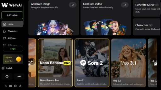 WeryAI - Creador Todo en Uno de Video e Imagen con IA - Logo