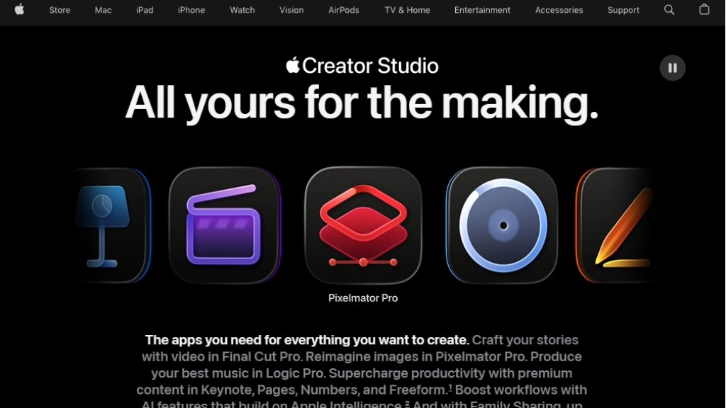 Apple Creator Studio Screenshot