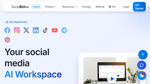 SocialEcho - Tu espacio de trabajo inteligente para redes sociales - Logo