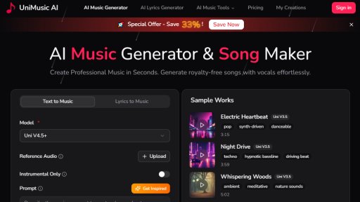 UniMusic AI - Crea música profesional con IA al instante - Logo