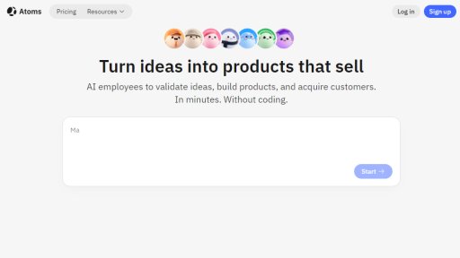 Atoms - Crea apps con IA, sin código - Logo