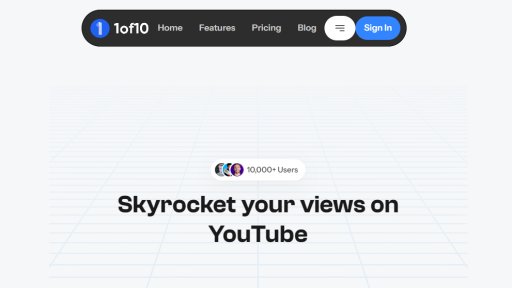 1of10 - Votre partenaire de croissance YouTube intelligent - Logo