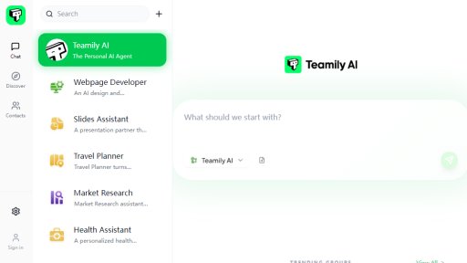 Teamily AI - Mensajero Nativo de IA para Trabajo en Equipo - Logo