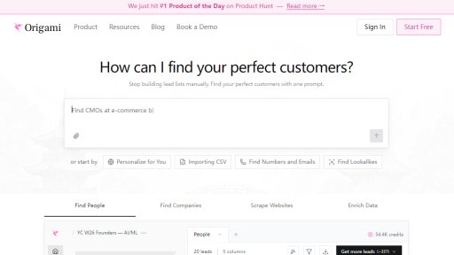 Origami - Prospection IA en langage naturel - Logo