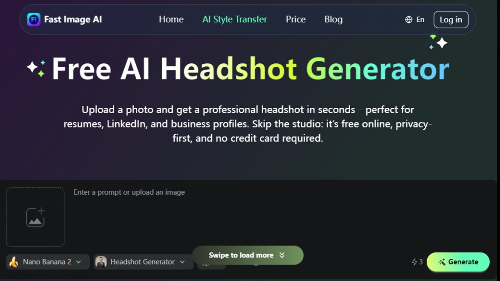 Fast Image AI Headshot Generator 截图