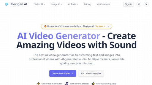 Plexigen AI - Genera vídeos con IA y audio automático - Logo