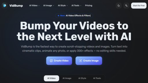 VidBump - Creador integral de video e imágenes con IA - Logo