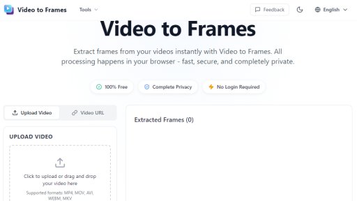 Video to Frames - Extract video frames instantly and privately - Logo