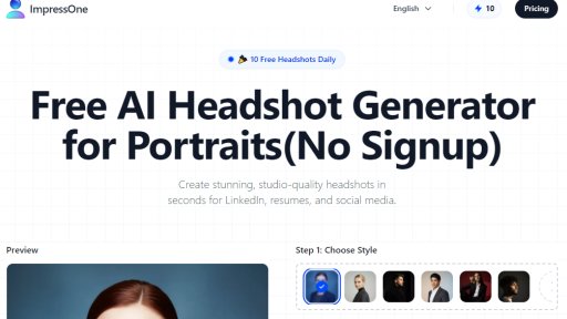 ImpressOne - Fotos de perfil profesionales con IA gratis - Logo