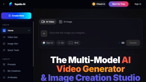 Squido AI - Estudio de Video e Imágenes con IA Multimodelo - Logo