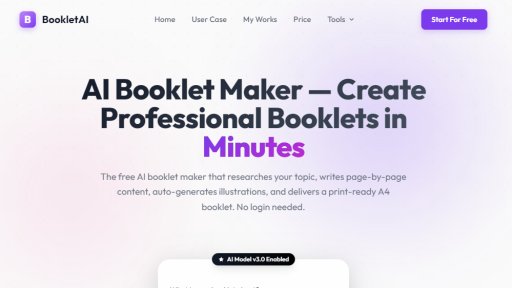 BookletAI - Create illustrated booklets automatically - Logo