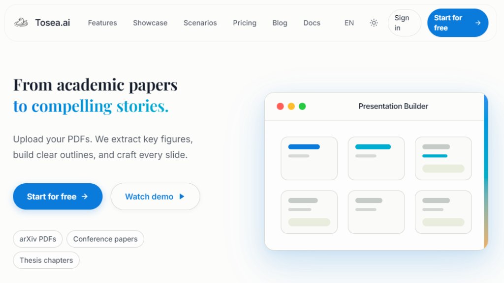 Tosea.ai Captura de pantalla