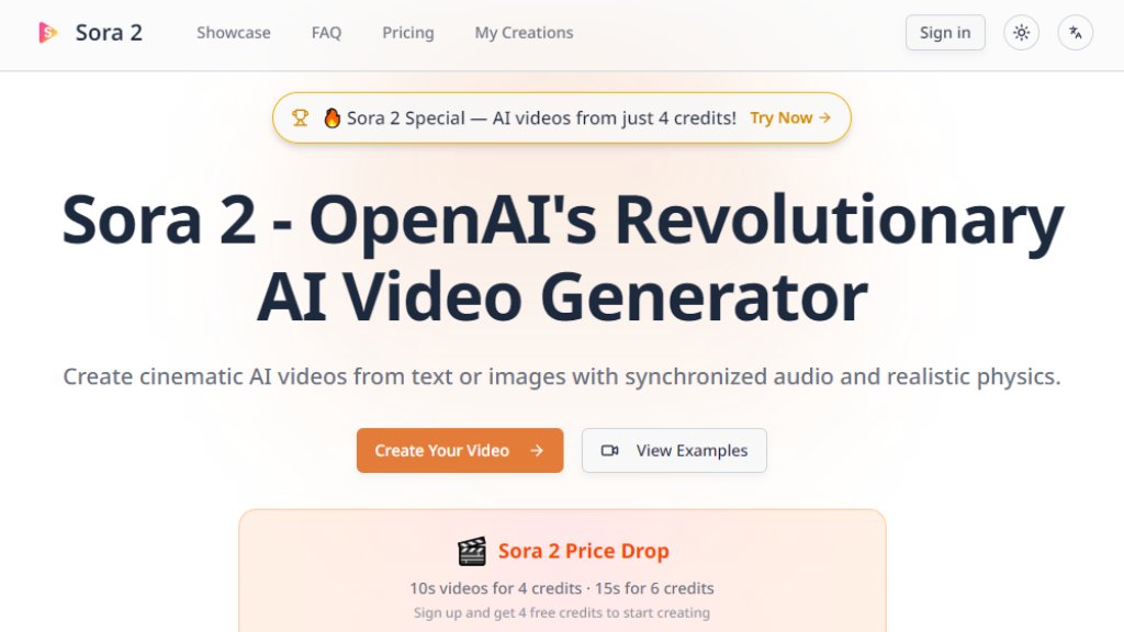 Sora 2 AI Video Generator Captura de pantalla