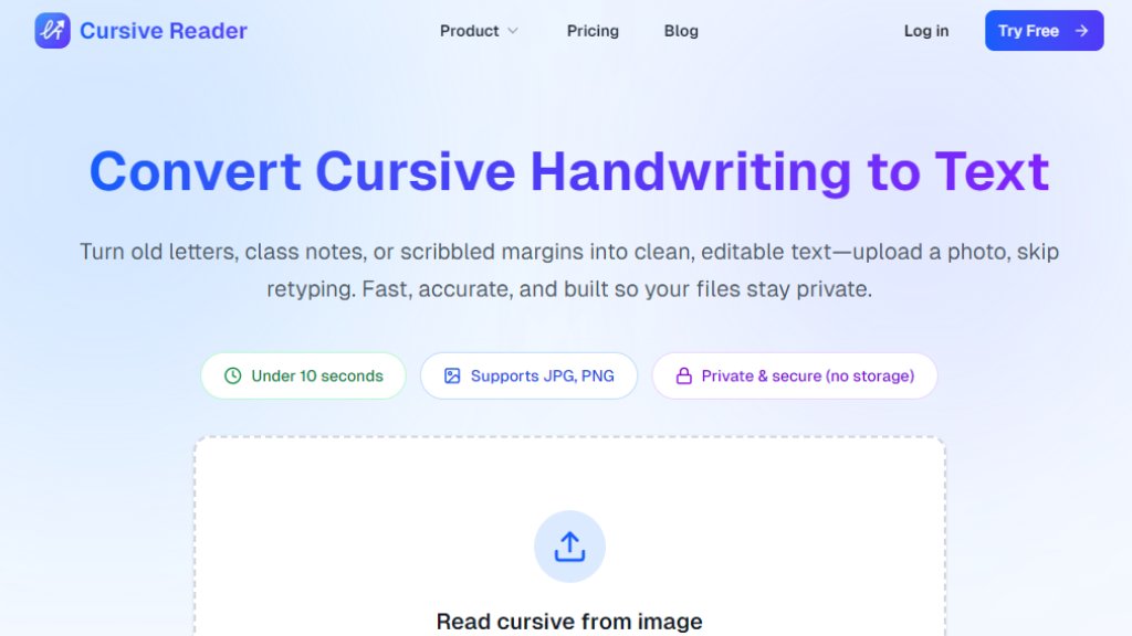 Cursive Reader Capture d'écran
