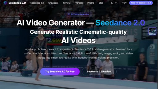 Seedance 2.0 - Create cinematic AI videos effortlessly - Logo