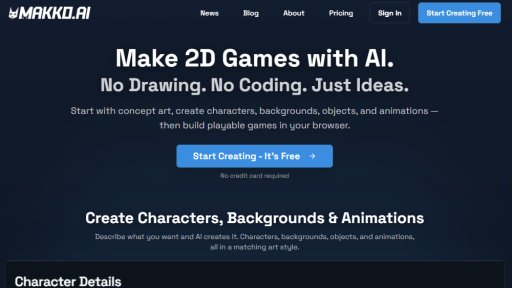 Makko AI - Build 2D Games with AI - Logo