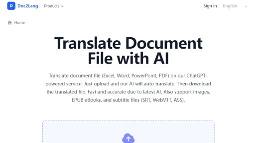 Doc2Lang - AI-Powered Document Translation Service - Logo