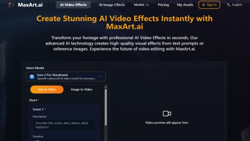 MaxArt.ai - Instant AI Video Effects Made Easy - Logo