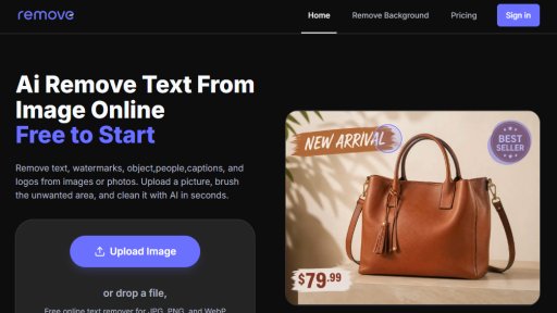 AI Remove Text From Image - Smart text removal made easy - Logo