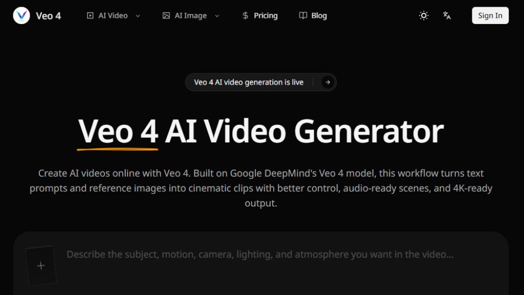 Veo 4 AI Video Generator Screenshot
