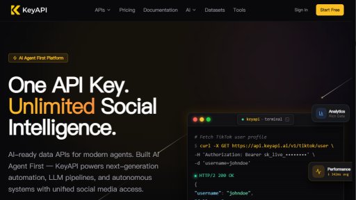 KeyAPI - One API Key for All Social Data - Logo