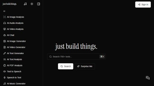 Just Build Things - 700+ AI Tools for Instant Creation - Logo