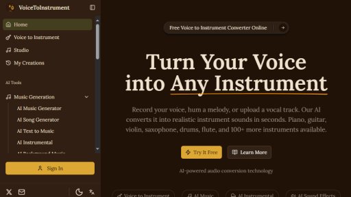 Voice to Instrument Generator - Turn Voice Into Any Instrument - Logo