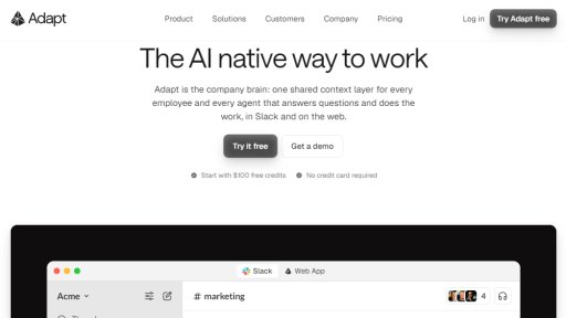 Adapt - Your company brain that acts. - Logo