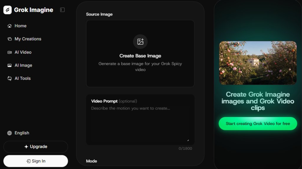 Grok Imagine Screenshot