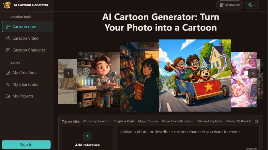 AI Cartoon Generator Captura de pantalla